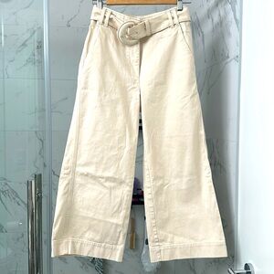 Proenza Schouler belted white leg cropped pants